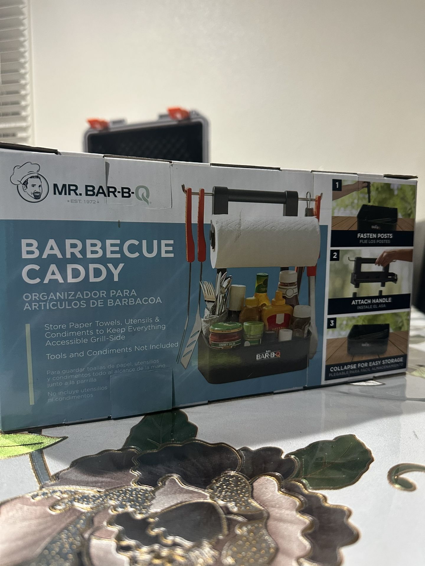 Portable BBQ Organizer for Camping and Cookouts