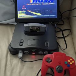 N64 - Console Nintendo 64 Complete W/cable , Unbranded Controller And Game