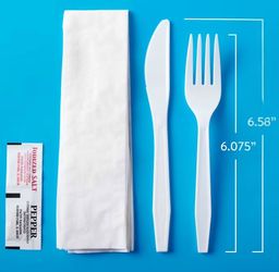 Member's Mark White Plastic Cutlery Packets 200 ct