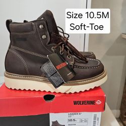 Wolverine Soft Toe Work Boots Size 10.5M