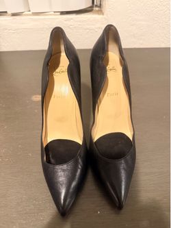 Hot chick leather Christian louboutin heels