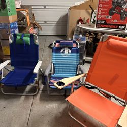 NEW* (3) Backpack Beach Chairs