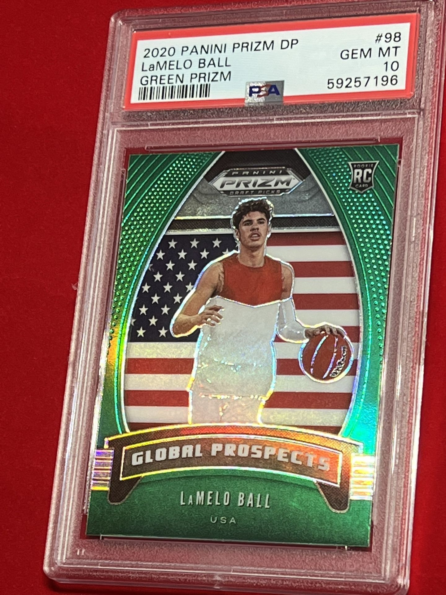 ‘20 Global Prospects 🔥LaMelo Ball 🔥Panini ⭐️GREEN Prizm RC ⭐️💎PSA 10!!💎