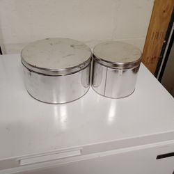 Stainless Steel Cans With Lids For Pastry Or Storage