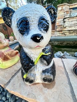 vintage ceramic panda bear cookie jar