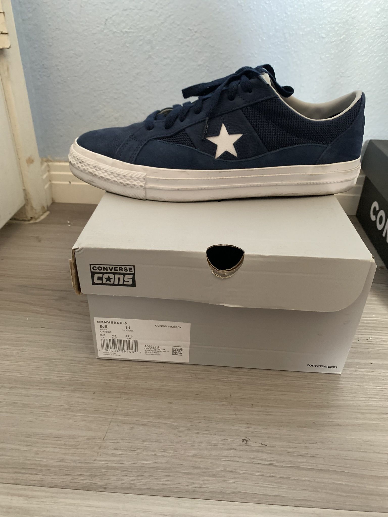 Blue and White Cons Converse