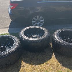 3 Really Nice Wheels 22in With A -44 Offset