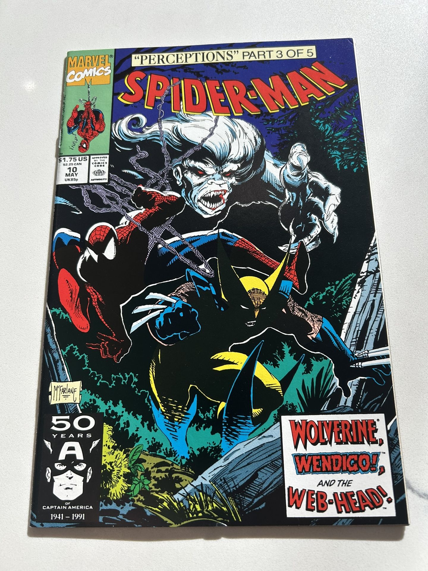 Spider-Man #10 Vol. 1 1991 Marvel Comics 8.0 Comic Book, McFarlane, VF/NM