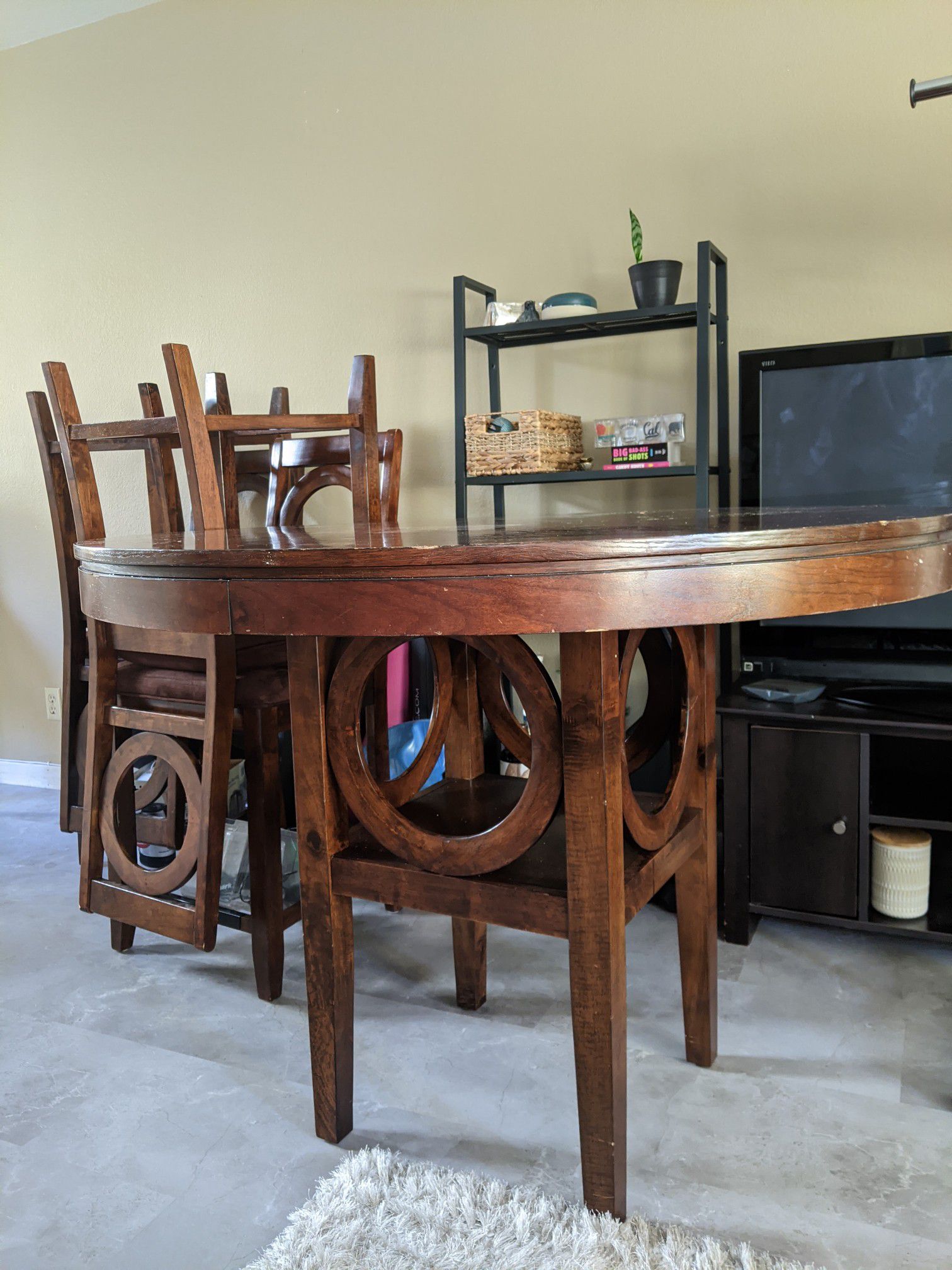 Full Wooden Dining Table Set (48" table + 4 chairs)