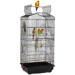 Large metal bird cage with top for parakeets and lovebirds