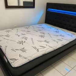 Bed frame Black full size led New