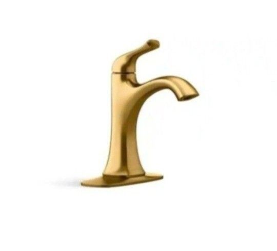 KOHLER Sundae Single Handle Single Hole Bathroom Faucet in Vibrant Brushed Moderne Brass