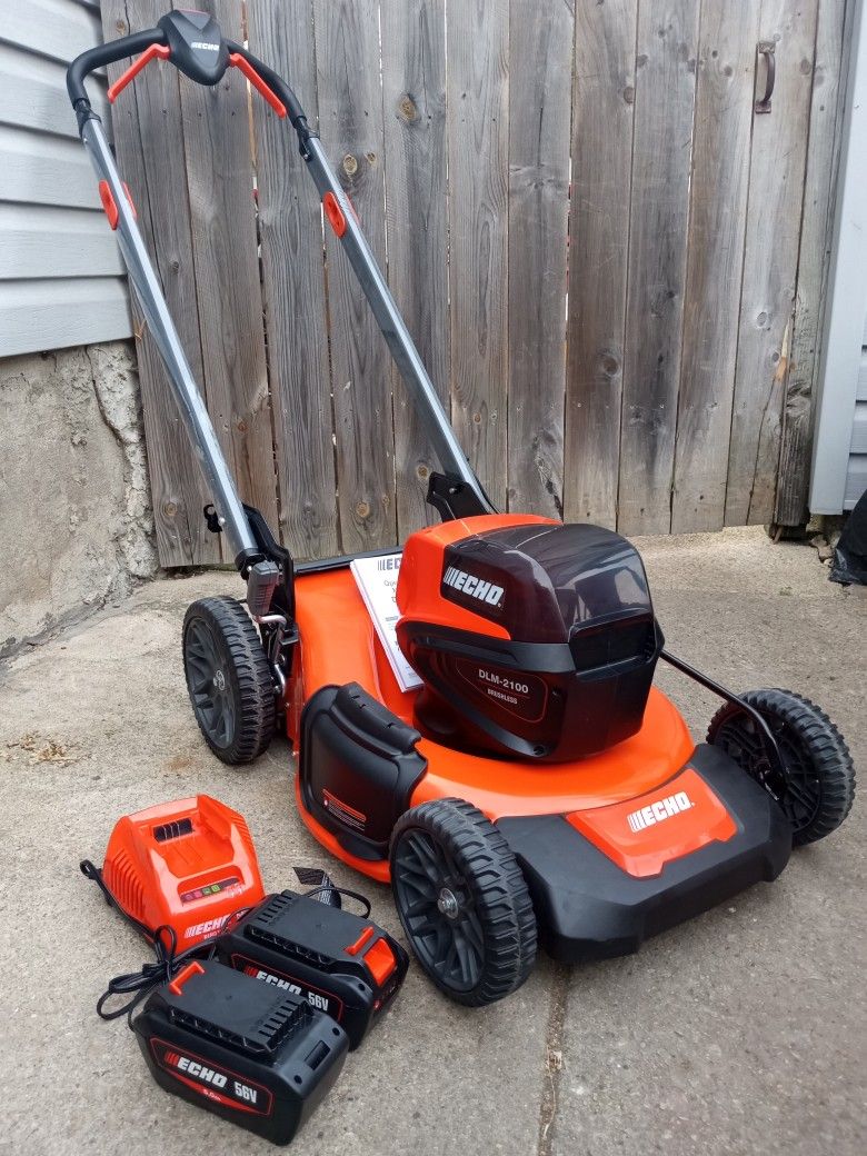Brand-New Echo 21" Inch 56 Volt Cordless Push Lawnmower With 2 - 5Ah Batteries