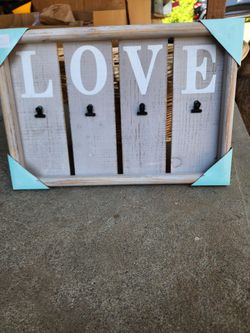 LOVE Rustic Wood Photo Clip Frame
