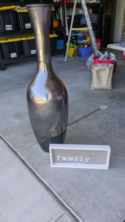 Grey glass vase