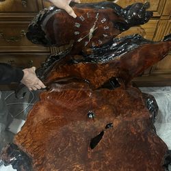 Wood Table And Clock