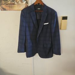 BRAND NEW MEN'S BLAZER BY BOSS SIZE 42 L COLOR BLUE