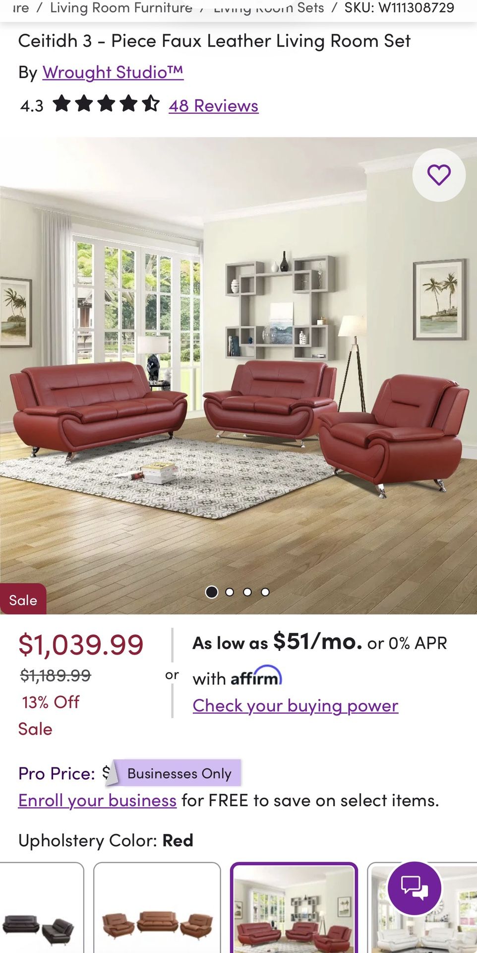 Red Leather Couches