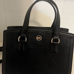 Michael Kors Chantal Extra-small Crocodile Embossed Leather Messenger Bag