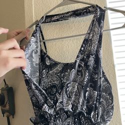 Black and White Paisley Maxi Dress