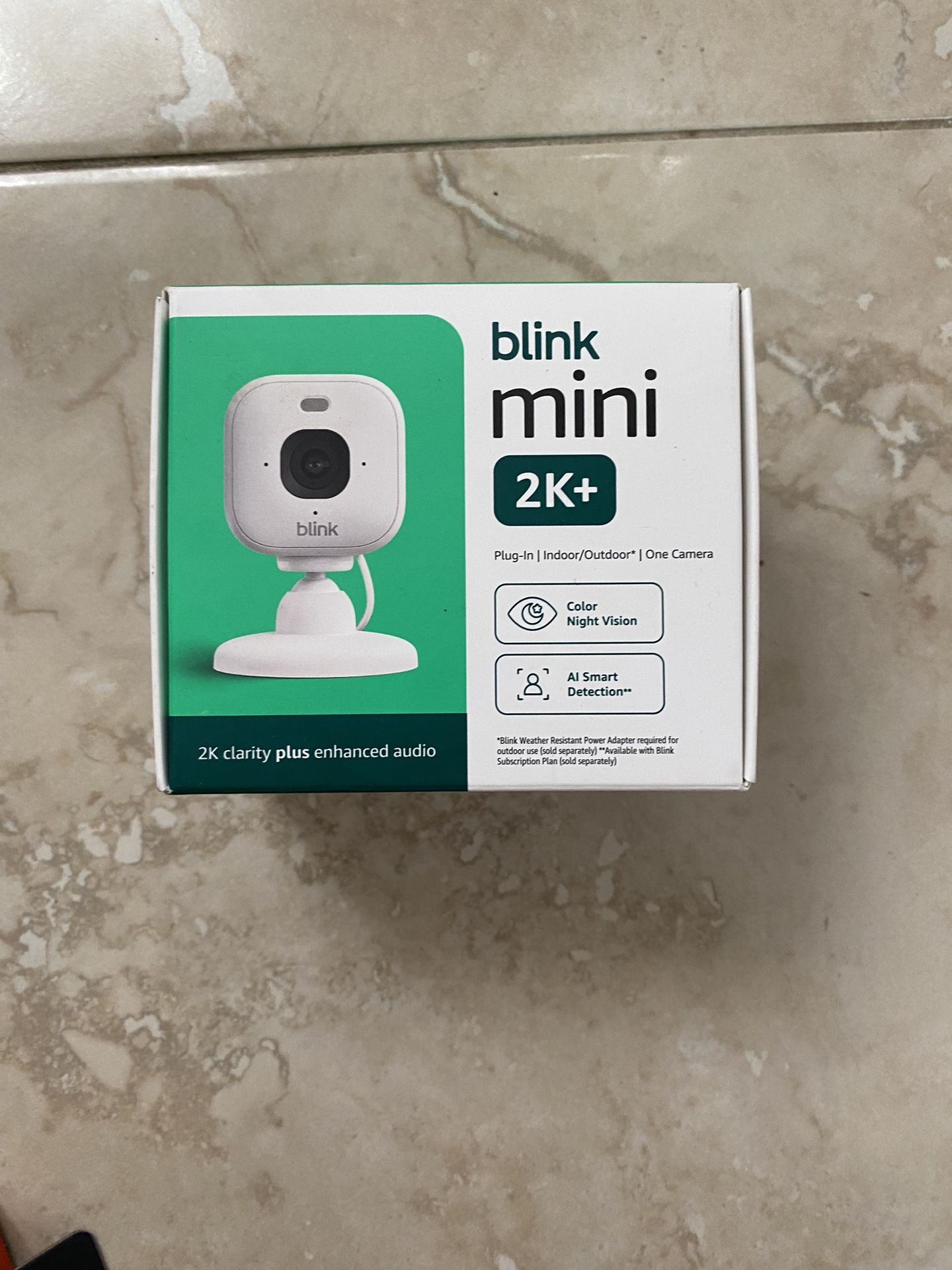 Blink Mini 2K+ plug-in smart security camera.