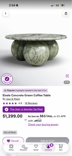 Eisele Concrete Green Coffee Table