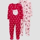 Toddler Girls' Christmas Dots Footed Pajama - Just One You® made by carter's Red 5T