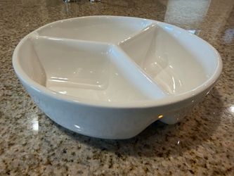 White 3-Section Divided Serving Bowl
