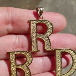 10k Custom Letter Initials Pendant 