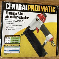CENTRAL PNEUMATIC 18 gauge 2-in-1 air nailer/stapler