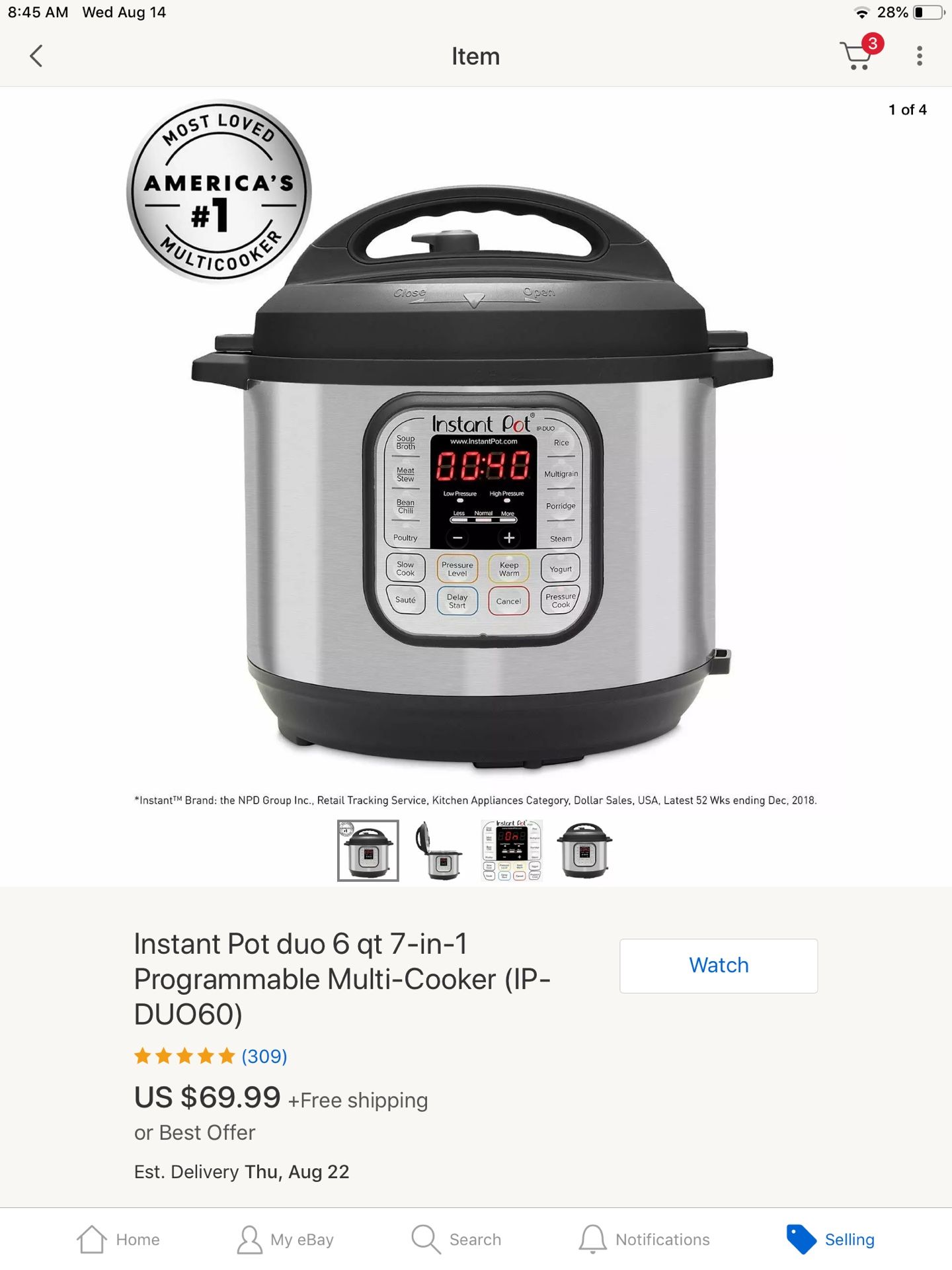 Instant Pot Duo 6 Qt. (Pi-Duo60)