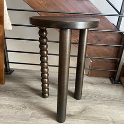 Handmade Wooden Side Table / Stool — Bobbin Leg Accent
