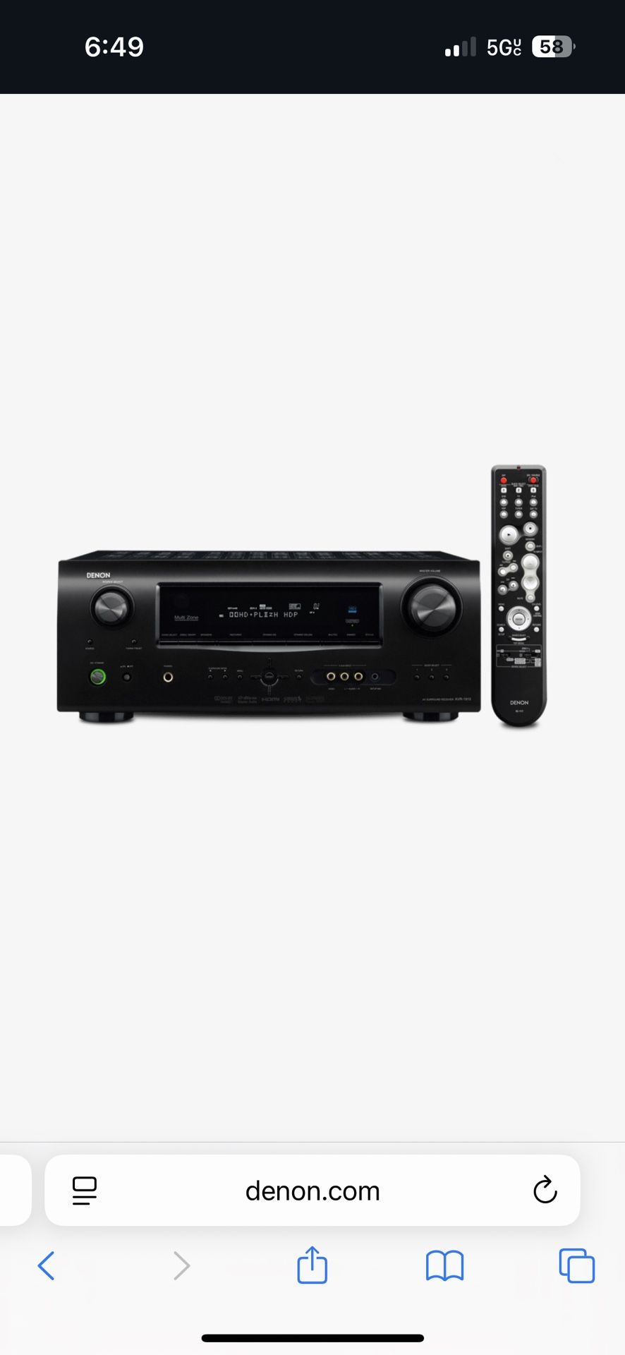 Denon AVR RECEIVER 1910 With Remote Control
