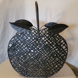 Metal Apple Magazine Holder  - Measures 19.5"H x 15 1/4" W 
