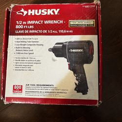Brand New In The Box. Husky 800 ft./Ibs. 1/2 in. Impact Wrench