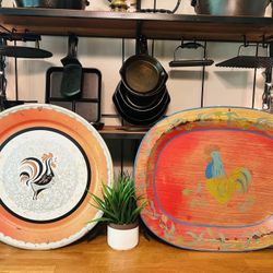 A Pair of Vintage Rustic French Country Trays ($40 Each or $60 for the Pair)