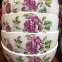 3 porcelain bowls for soup or cereal