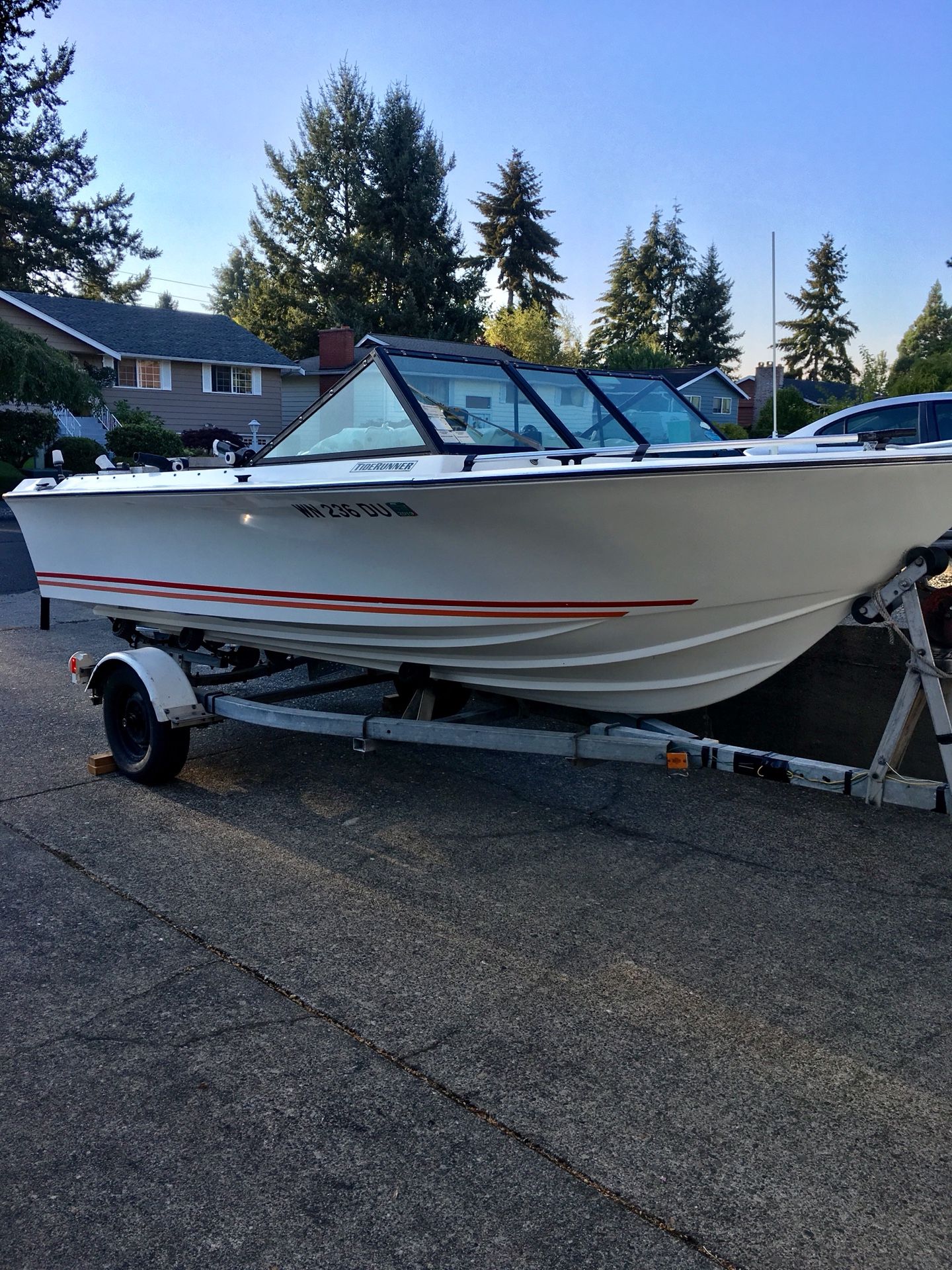 16’ Tide Runner boat and trailer.