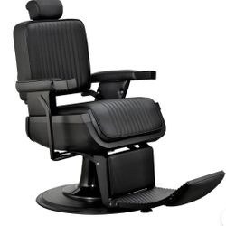 All Black Solid Barber Chair 