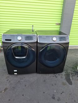 Washer And Dryer Set Samsung Black Stainless Steel 