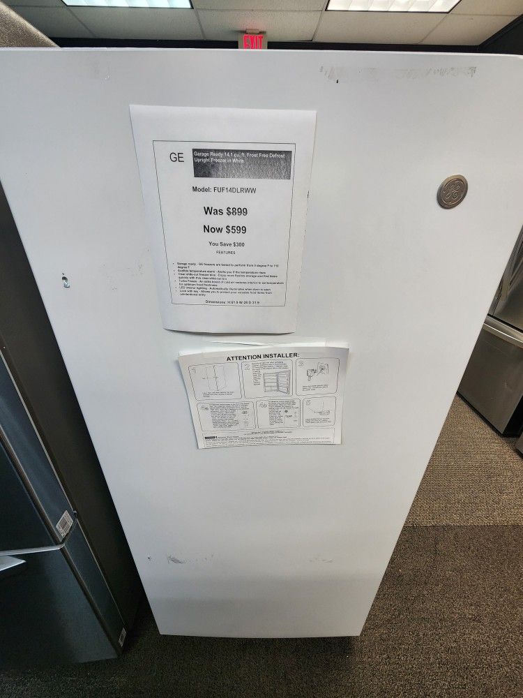Garage Ready 14.1 cu ft. Frost Free Defrost
Upright Freezer in White