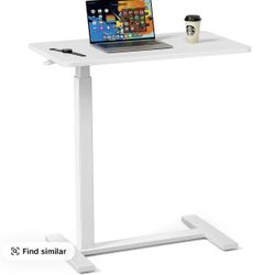 Adjustable Sit-Stand Rolling Desk / Laptop Table (White)