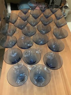 Blue top martini glasses