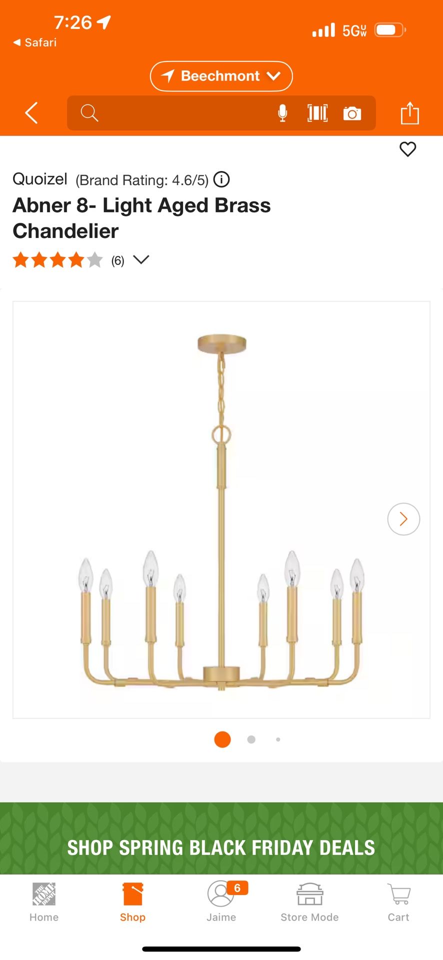 Abner 8-Light Chandelier- gold