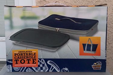 Outdoor Adventure Insulated Casserole Tote 3.17 Qt Glass Baking Dish with Lid