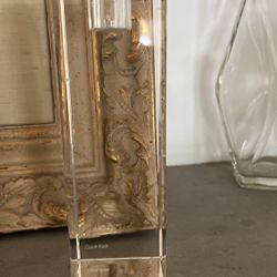 Calvin Klein Home Glass Crystal Block Candle Holder 