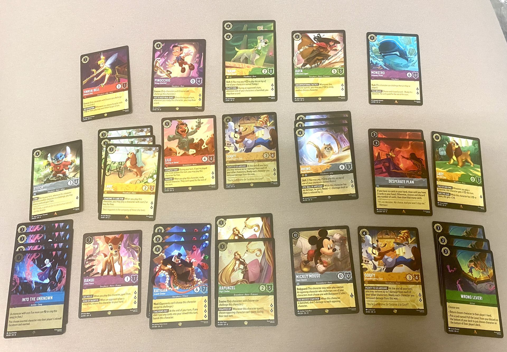 Disney Lorcana- Reign Of Jafar- Legendary And Rare Card Lot