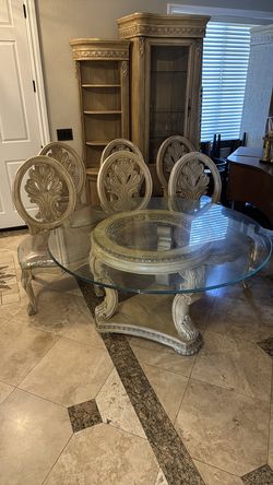 SCHNADIG Set Glass Table with 6 chairs