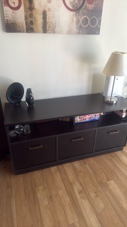 Dark Brown TV Stand with Storage