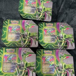 Pokemon Paradox Clash Iron Leaves ex Tin Set (5 Booster Packs & 1 Foil Promo Card)